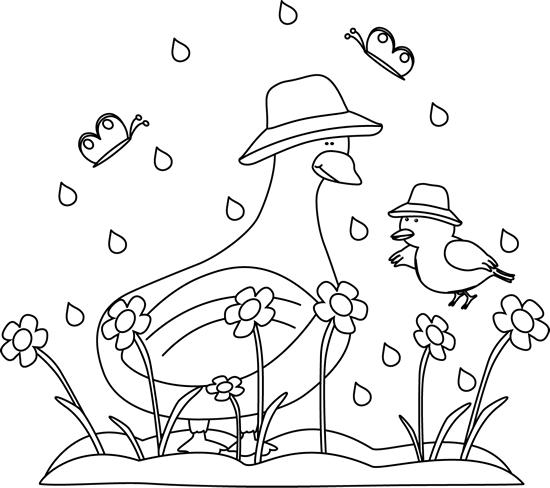 clipart spring black and white - photo #15