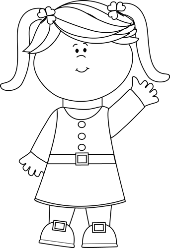 girl clipart black and white - photo #2