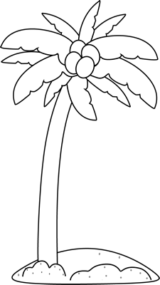 Black and White Palm Tree in the Sand Clip Art - Black and ...