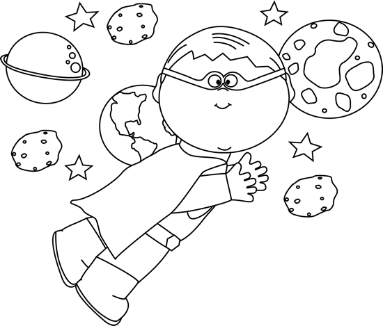 clip art outer space black and white - photo #2