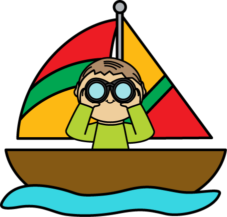 Boy with Binoculars in a Sailboat