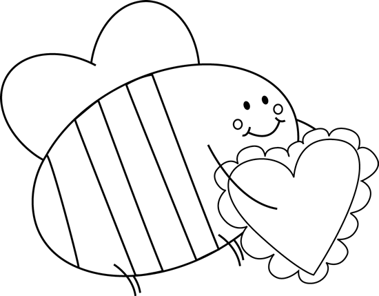 cute bee clipart black and white - photo #47