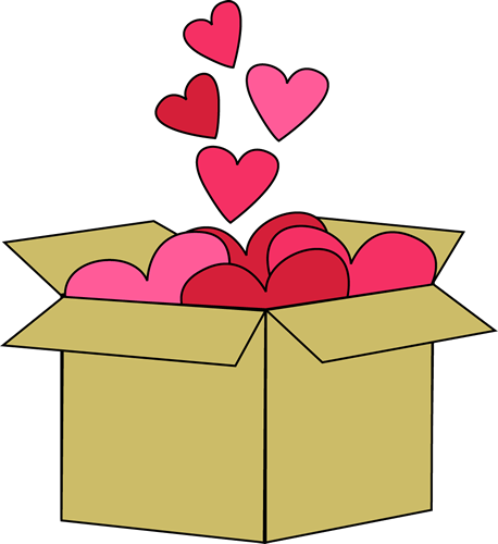 Box of Valentine Hearts Clip Art - Box of Valentine Hearts ...