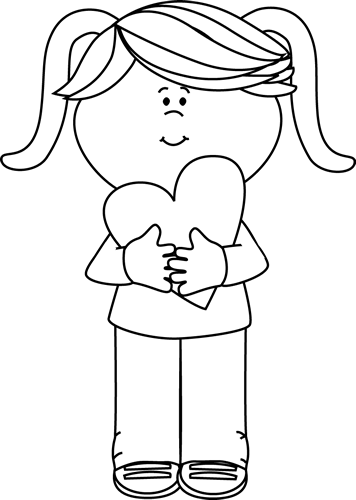 free girl clipart black and white - photo #11