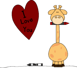 Cutelove  Backgrounds on Love You Giraffe Giraffe With A Red Crayon In His Mouth And A Heart