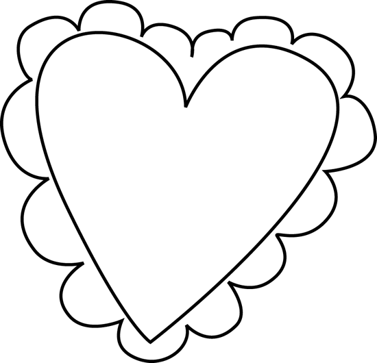 clip art hearts black and white - photo #45