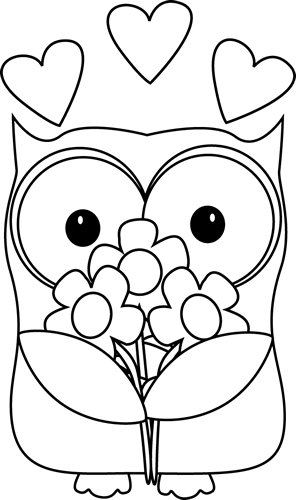 owl clipart black and white free - photo #10
