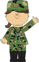 Girl Soldier Waving