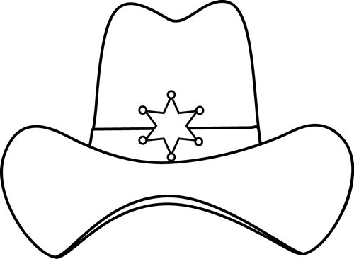 cowboy hat clipart black and white - photo #5