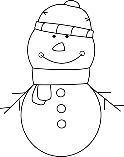 free black and white snowman clipart - photo #2