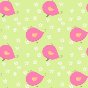 Pink Floral Bird Background