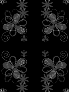 Black Retro Floral Pattern Background