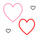 Black and Pink Heart Outline Outline Background