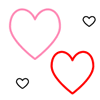 Black and Pink Heart Outline Background