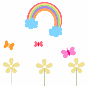 Butterfly Rainbow Border Background