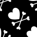 Black and White Heart Skull Background