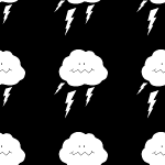 Black and White Cloud and Lightning Background