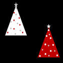 Black White and Red Christmas Trees Background