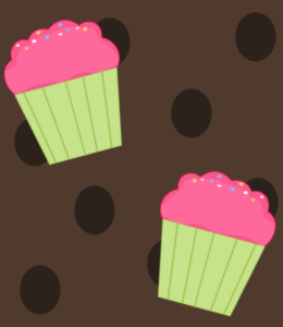 Pink and Green Cupcake Background