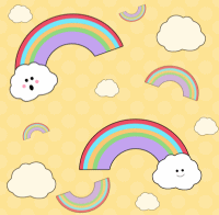 Rainbow and Clouds Background