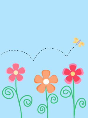 Flower and Butterfly Border Background