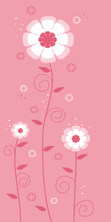 Pink Whimsical Flower Border Background