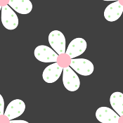 Green Polka Dot White Flower Background