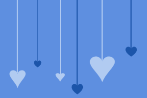 Blue Hanging Hearts Background