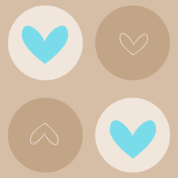 Brown and Teal Hearts