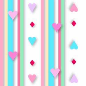 Pastel Vertical Hearts and Stripes Background