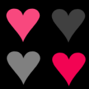 Pink and Black Heart Pattern Background