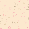 Pink and Brown Drawn Heart Background