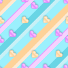 Pink and Yellow Striped Heart Background