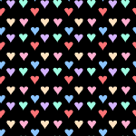 Tiny Cute Hearts on Black Background