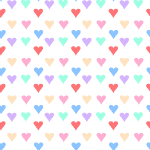 Tiny Pastel Hearts on White Background