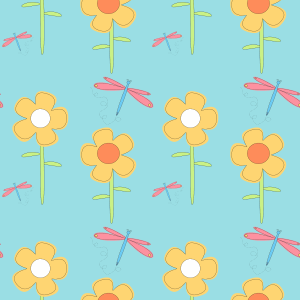Dragonfly and Flower Background