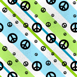 Black and Blue Peace Sign