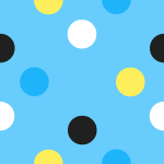 Yellow, Black, and Blue Polka Dot Pattern