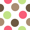 Dark Pink, Green, Brown Polka Dot Pattern