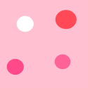 Bright Pink and Red Polka Dot Pattern