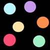 Happy Colors on Black Polka Dot Pattern
