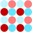 Red and Blue Polka Dot Background