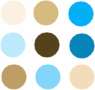 Brown and Shades of Blue Polka Dot Background