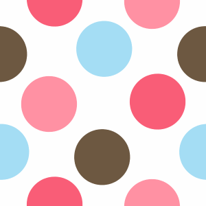 Pink, Brown, and Blue Polka Dot Pattern