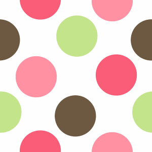 Pink, Green, Brown Polka Dot Pattern