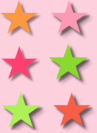 Bright Pink Green and Orange Stars Background