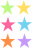 Tiny Colorful Stars on White Background