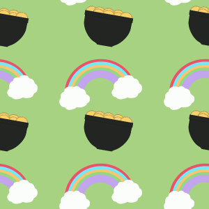 Pot of Gold and Rainbow Background