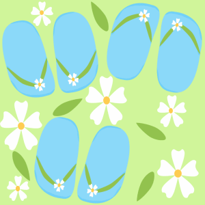 Flip Flops and Flowers Background
