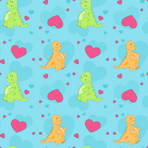 Dinosaur Love Valentine Background